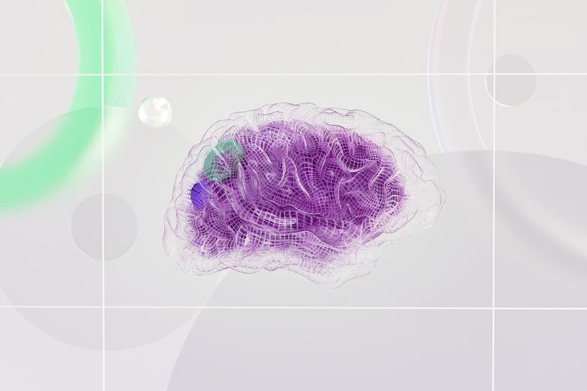 Illustration of a glowing digital brain representing artificial intelligence